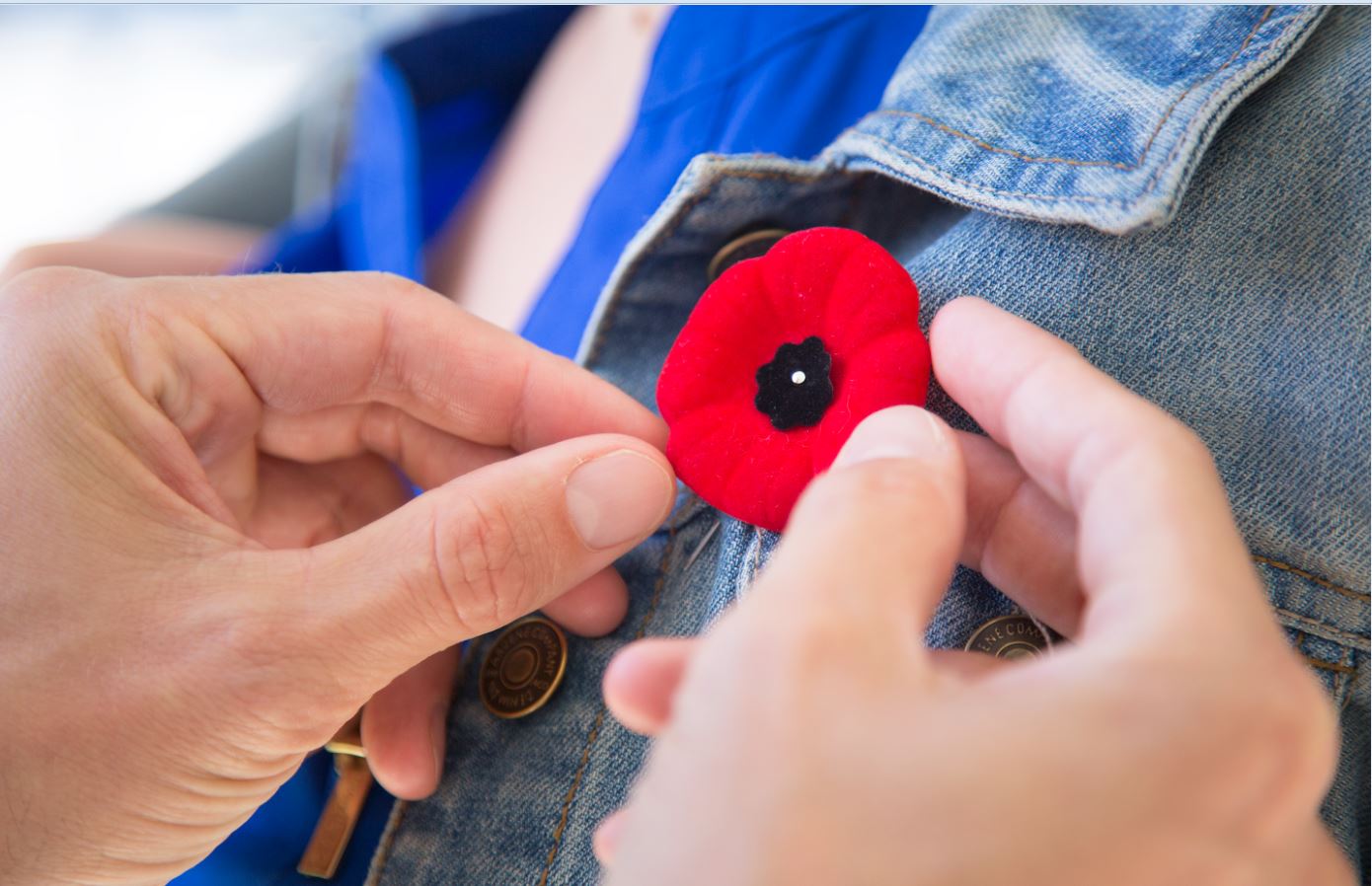Poppy jean jacket donate poppies